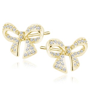 Cercei argint placati cu aur galben fundita cu pietre DiAmanti Z2085EG_W-DIA (Argint 925‰ 1,5 g.)